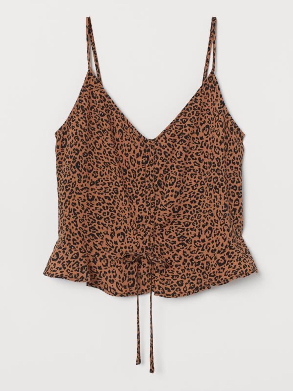 Drawstring Cheetah Print Tank Top